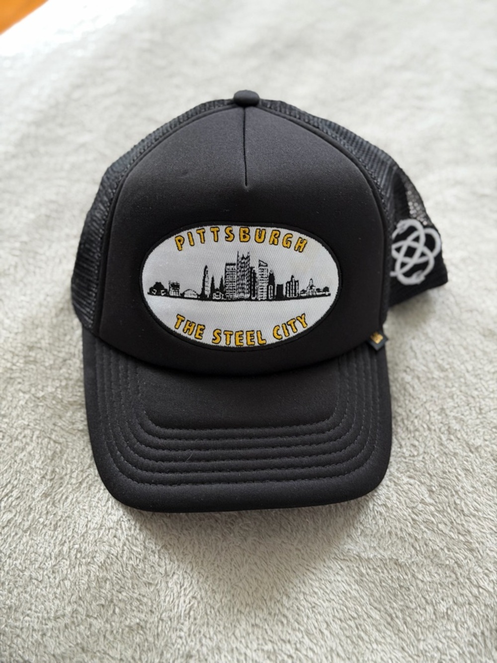 Pittsburgh The Steel City Black Trucker Hat